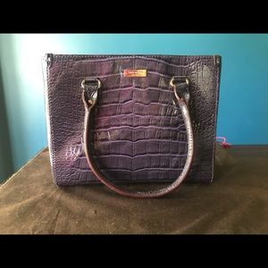 Kate Spade purple Faux croc patent leather purse.